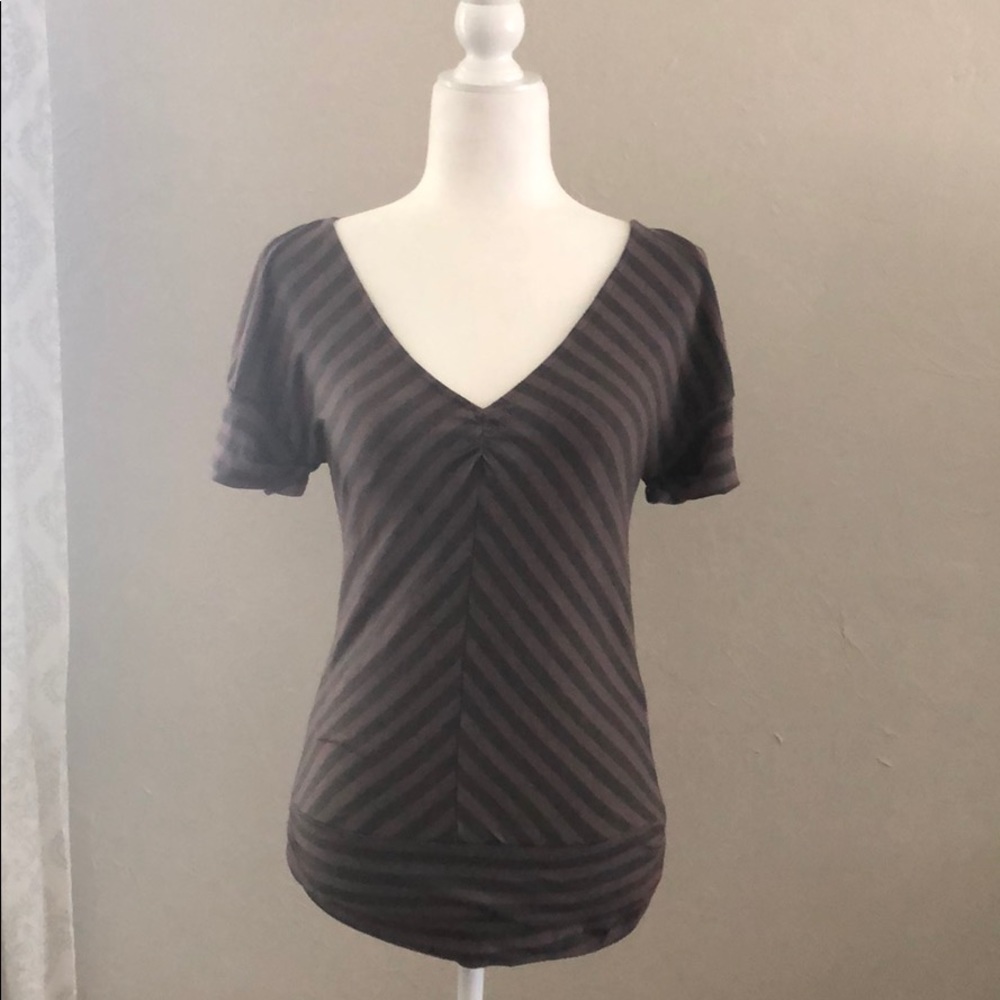 Open Back Striped Shirt